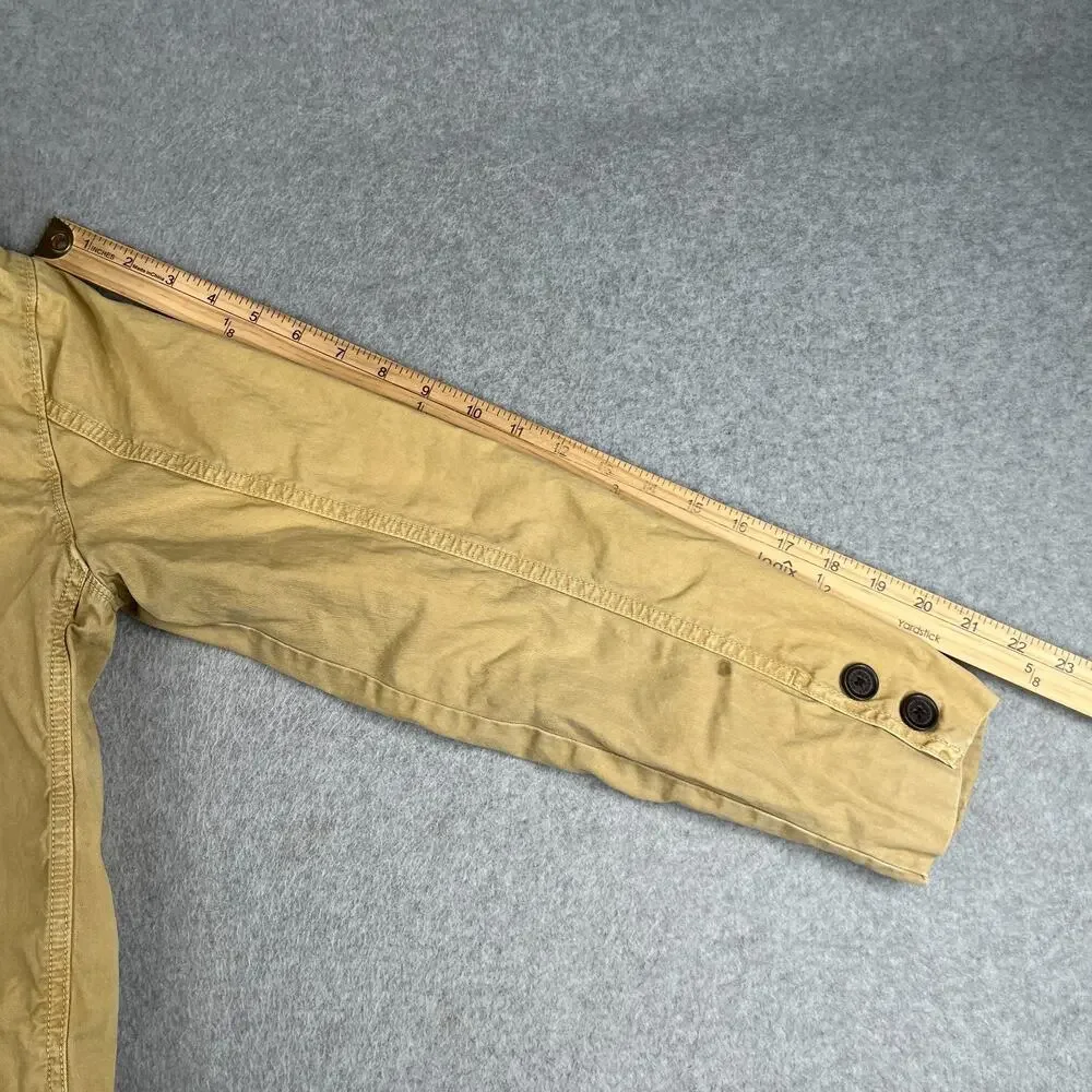 Gap Kids 3 Button Coat Youth XL Beige Canvas Pockets Casual Classic